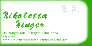 nikoletta hinger business card